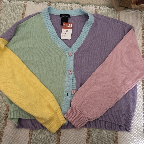 Sweet Society Sweaters - Pastel Multi-Color V-Neck Cardigan Sweater - Unknown Brand